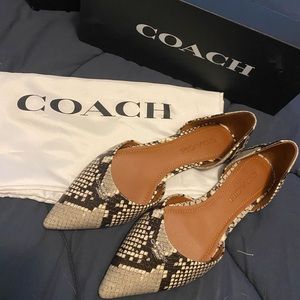 NWT SIZE 7 Coach Snakeskin Flats